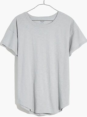 Madewell Whisper Cotton Rib Crewneck Tee in Glassware Blue